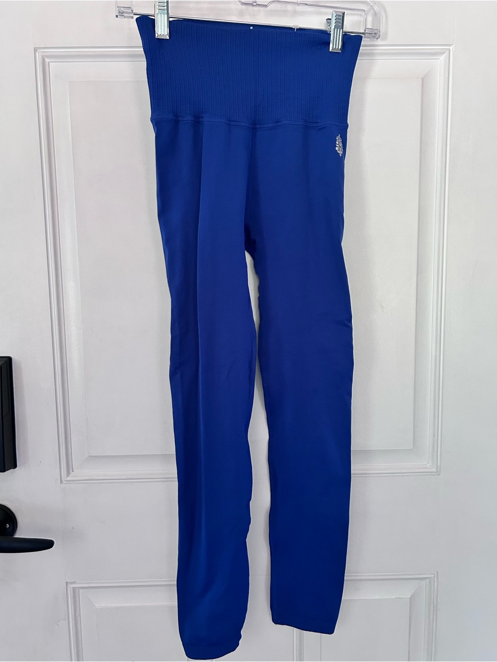 Free People Royal Blue High-Waist Ribbed Leggings